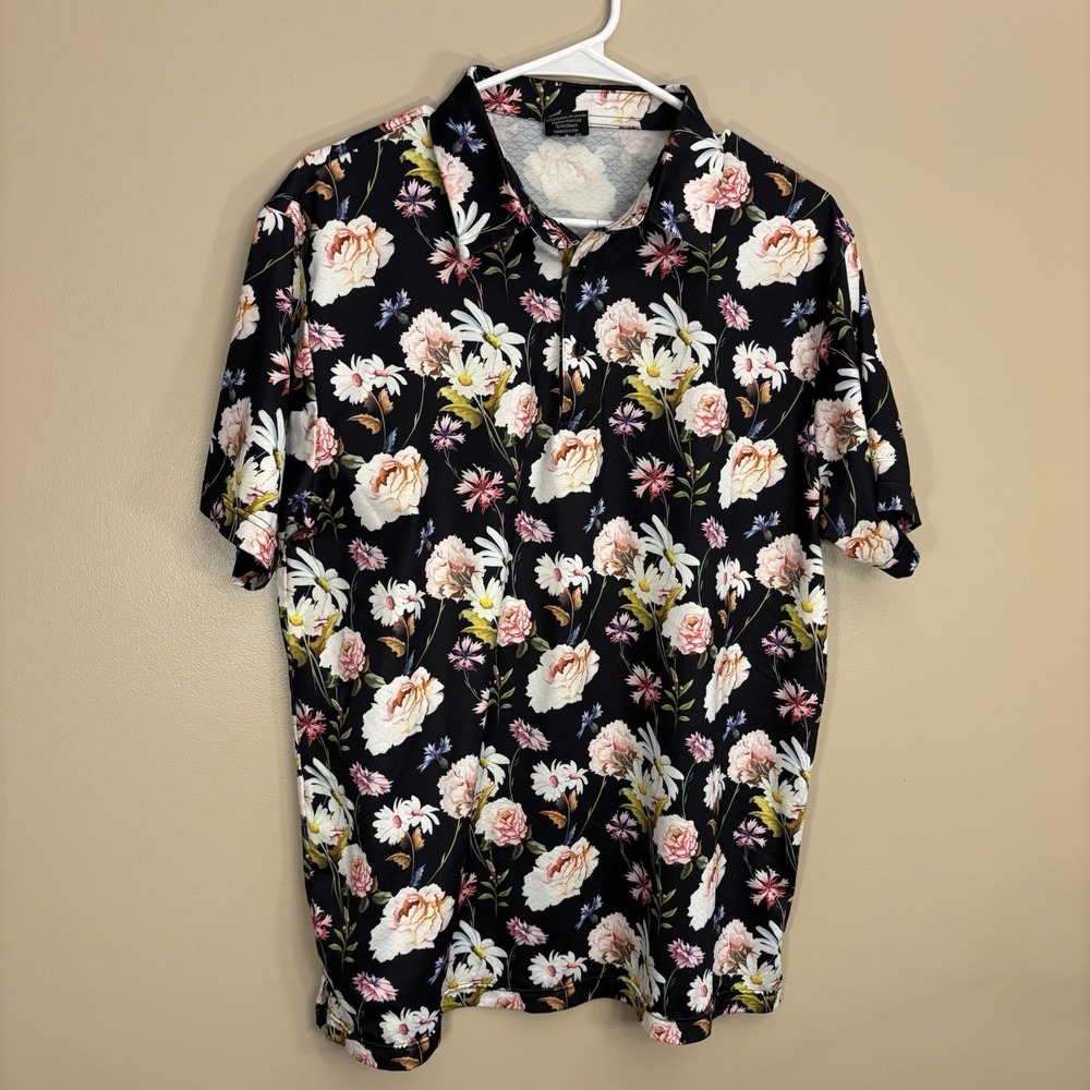 GOLF GODS Midnight Rose Tech-Performance Golf Polo Men's Large